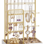 Gold Jewelry Stand with Velvet Tray – SONGMICS